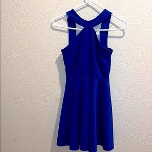 Dark Blue Halter Mini Dress
